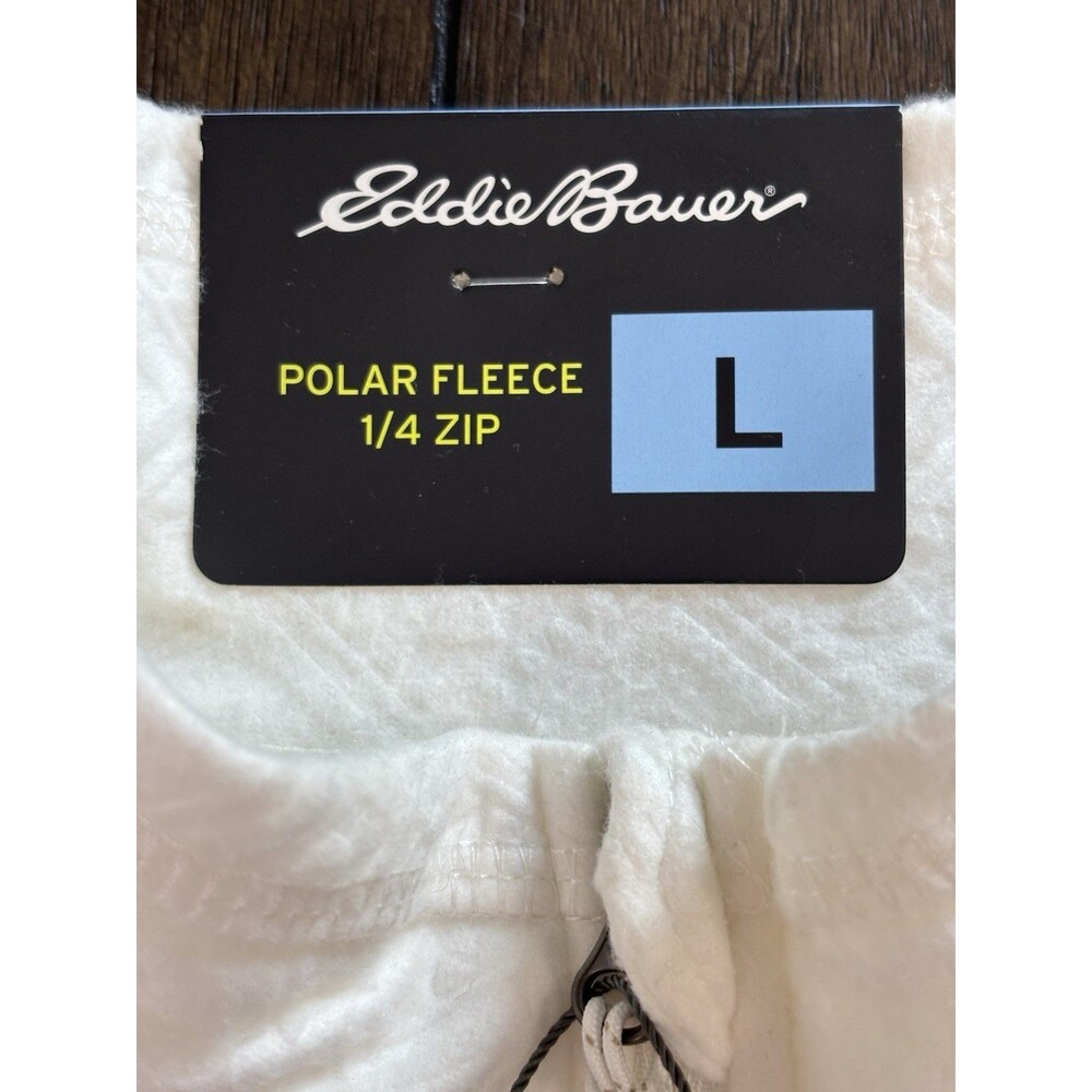Eddie Bauer Women's Long Sleeve Polar Fleece Quarter Zip Pullover L Large Ivory - Picture 13 of 16